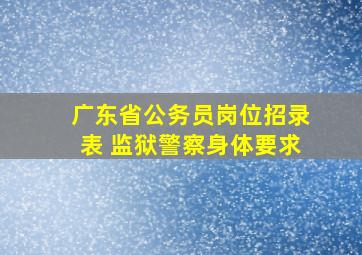 广东省公务员岗位招录表 监狱警察身体要求